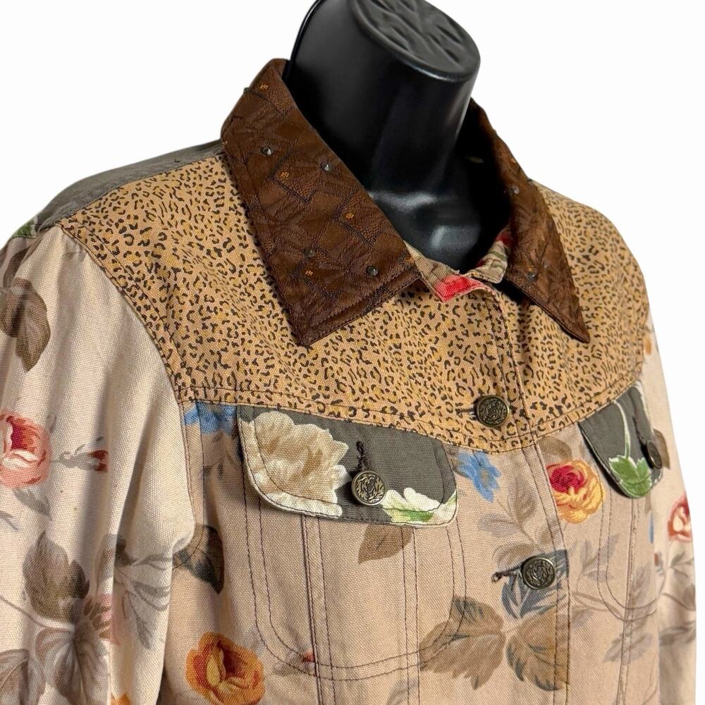 Vtg Boho Stonebridge Patchwork Jacket 90s Y2k Ani… - image 2